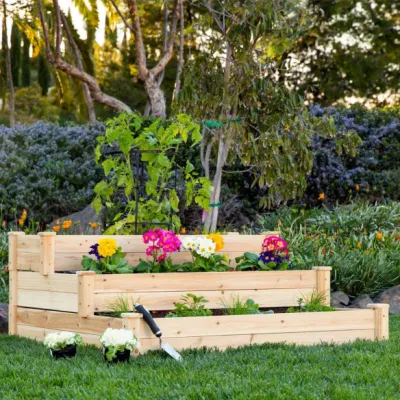 5 tipi di letti da giardino in legno di abete resistenti alla putrefazione del patio nel cortile coltivano fiori scatola per piantare ortaggi rialzati